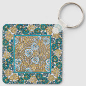 Wallpaper "Cyclamen blue art nouveau" Schlüsselanhänger (Rückseite)