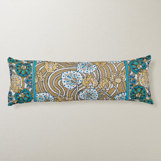 Wallpaper "Cyclamen blue art nouveau" Seitenschläferkissen (Rückseite)