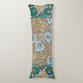 Wallpaper "Cyclamen blue art nouveau" Seitenschläferkissen (Vorderseite Vertikal)