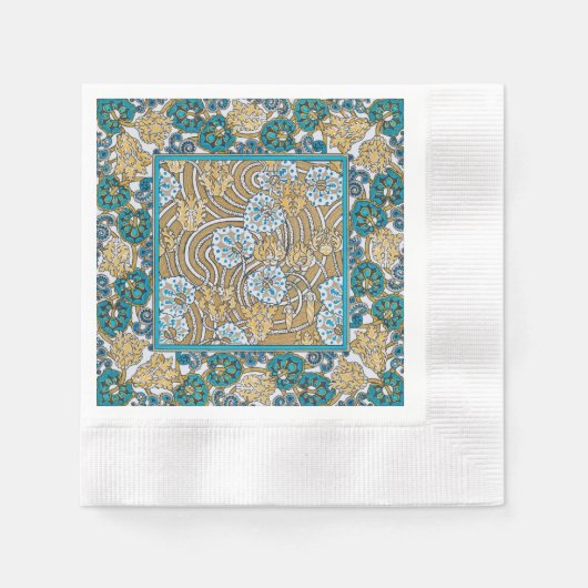 Wallpaper "Cyclamen blue art nouveau" Serviette (Vorderseite)