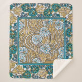 Wallpaper "Cyclamen blue art nouveau" Sherpadecke (Vorderseite)