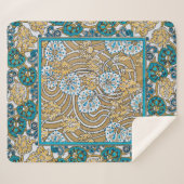 Wallpaper "Cyclamen blue art nouveau" Sherpadecke (Vorderseite (Horizontal))