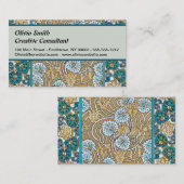 Wallpaper "Cyclamen blue art nouveau" Visitenkarte (Vorne/Hinten)