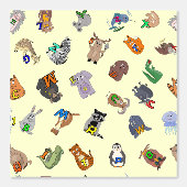 Wallpaper Educational print with a fun animal alph Tapete (Vorderseite)