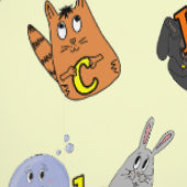 Wallpaper Educational print with a fun animal alph Tapete (Naht)