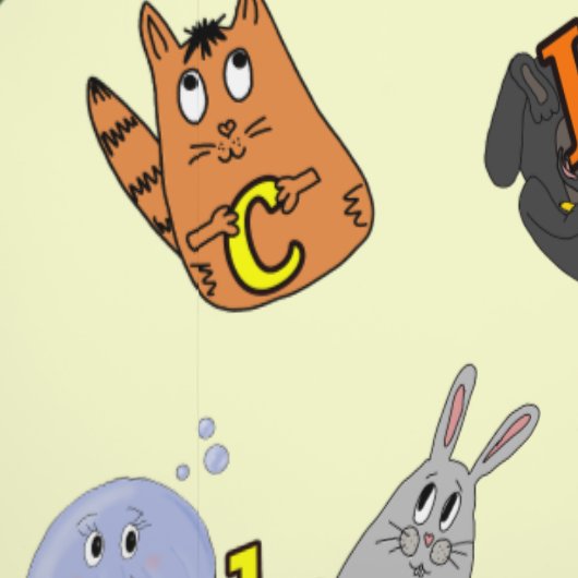 Wallpaper Educational print with a fun animal alph Tapete (Naht)