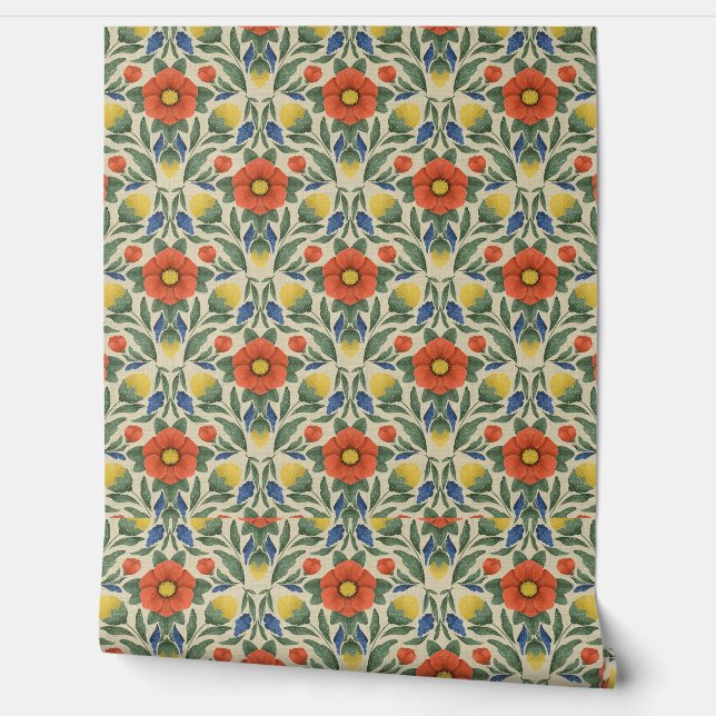 Wallpaper Folk Art Garden Tapete (Abrollen)