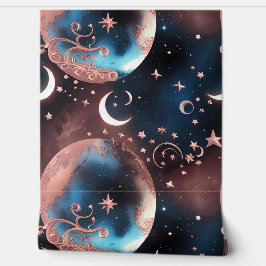 Wallpaper - Rose Gold Celestial Moon Tapete