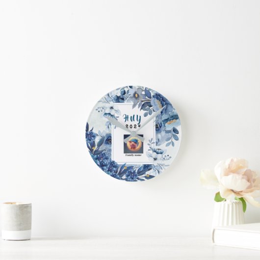 WALLSCHLIESSEN IN BLAU UND WEISS RUNDE WANDUHR (Zuhause)