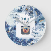 WALLSCHLIESSEN IN BLAU UND WEISS RUNDE WANDUHR (Vorderseite)