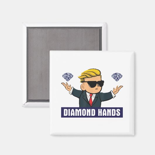 Wallstreetbets Diamond Hands - WSB Stock Market Op Magnet (Vorderseite/Rückseite)
