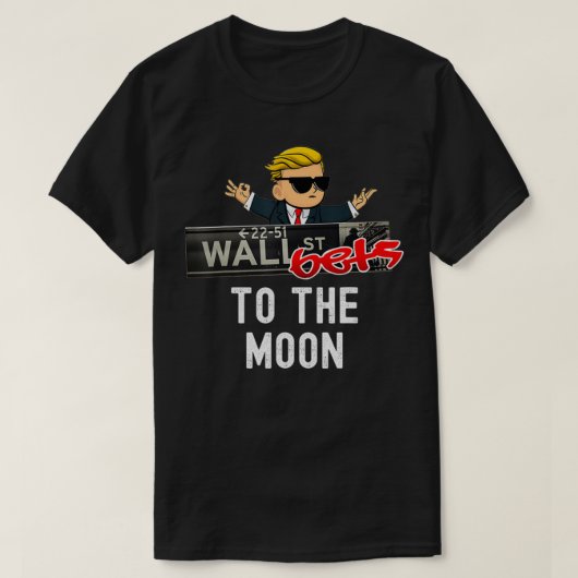 Wallstreetbets-Logo auf dem Mond T-Shirt (Design vorne)