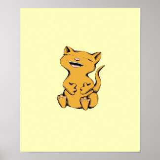 Wally Cat Laughing Poster