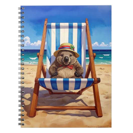 Wally the Wombat Beach Sling Chair Notizblock (Vorderseite)