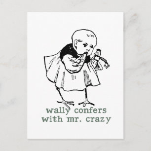 Wally und Mr. Crazy Postcard Postkarte