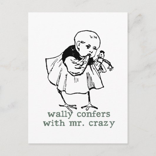 Wally und Mr. Crazy Postcard Postkarte (Vorderseite)