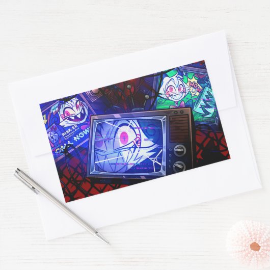 Wally Wackford Halloween Slasher | Helluva Boss |  Rechteckiger Aufkleber (Umschlag)