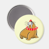 Wally Walrus schwimmt Magnet (Vorderseite/Rückseite)