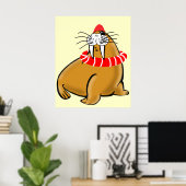 Wally Walrus schwimmt Poster (Heimbüro)