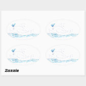 Wally Whale Oval Sticker (Blatt)