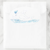 Wally Whale Oval Sticker (Tasche)