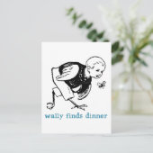 Wally's Dinner Postkarte (Stehend Vorderseite)
