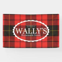 Wally's Homemade Goods Banner in Kariert