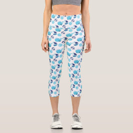 Walmuster, Niedliche Wale, Blauwale Capri Leggings