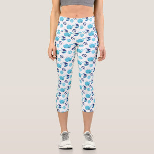Walmuster, Niedliche Wale, Blauwale Capri Leggings