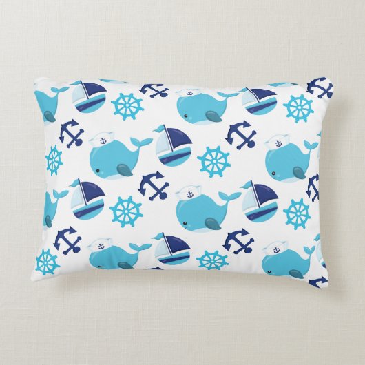 Walmuster, Niedliche Wale, Blauwale Dekokissen (Rückseite)