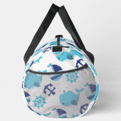 Walmuster, Niedliche Wale, Blauwale Duffle Bag (Rechts)