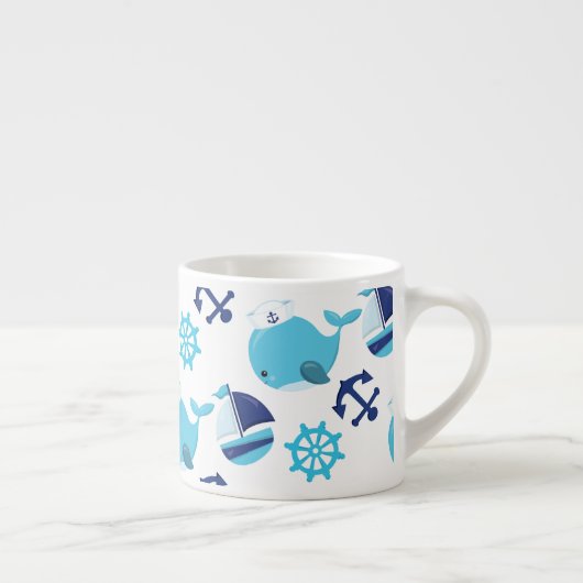 Walmuster, Niedliche Wale, Blauwale Espressotasse (Rechts)