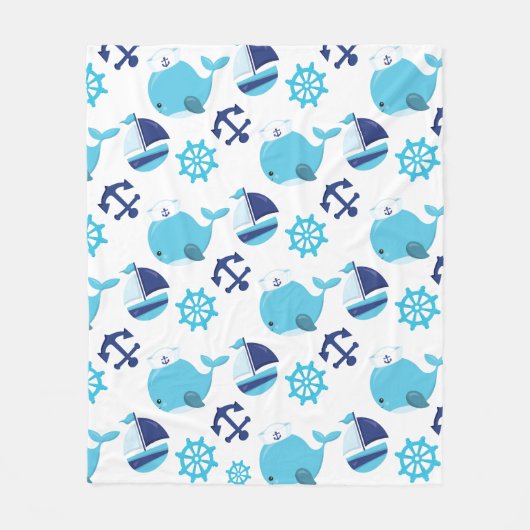 Walmuster, Niedliche Wale, Blauwale Fleecedecke (Vorderseite)