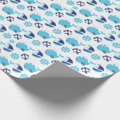 Walmuster, Niedliche Wale, Blauwale Geschenkpapier (Ecke)