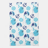 Walmuster, Niedliche Wale, Blauwale Geschirrtuch (Vertikal)