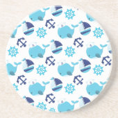 Walmuster, Niedliche Wale, Blauwale Getränkeuntersetzer (Vorne)