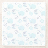 Walmuster, Niedliche Wale, Blauwale Glasuntersetzer (Rückseite)