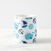 Walmuster, Niedliche Wale, Blauwale Kaffeetasse (Mittel)