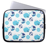 Walmuster, Niedliche Wale, Blauwale Laptopschutzhülle (Vorderseite)
