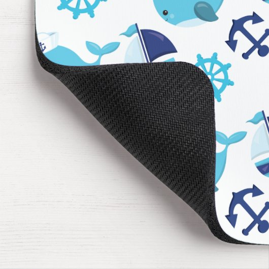 Walmuster, Niedliche Wale, Blauwale Mousepad (Ecke)