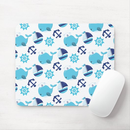 Walmuster, Niedliche Wale, Blauwale Mousepad (Mit Mouse)