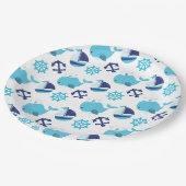 Walmuster, Niedliche Wale, Blauwale Pappteller (Schrägansicht)