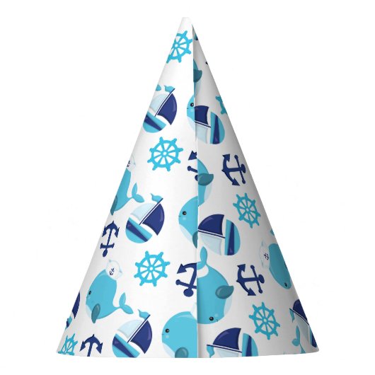 Walmuster, Niedliche Wale, Blauwale Partyhütchen (Rückseite)