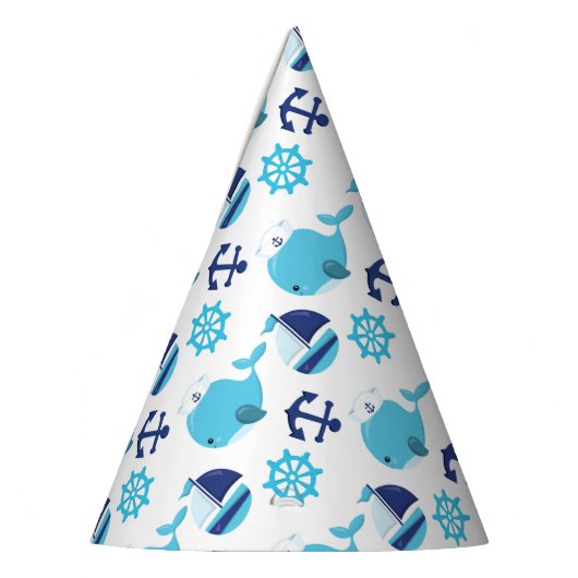 Walmuster, Niedliche Wale, Blauwale Partyhütchen (Links)