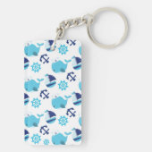 Walmuster, Niedliche Wale, Blauwale Schlüsselanhänger (Rückseite)