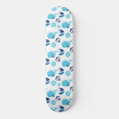 Walmuster, Niedliche Wale, Blauwale Skateboard (Vorderseite)