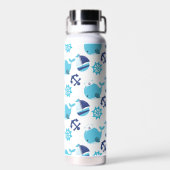 Walmuster, Niedliche Wale, Blauwale Trinkflasche (Rückseite)