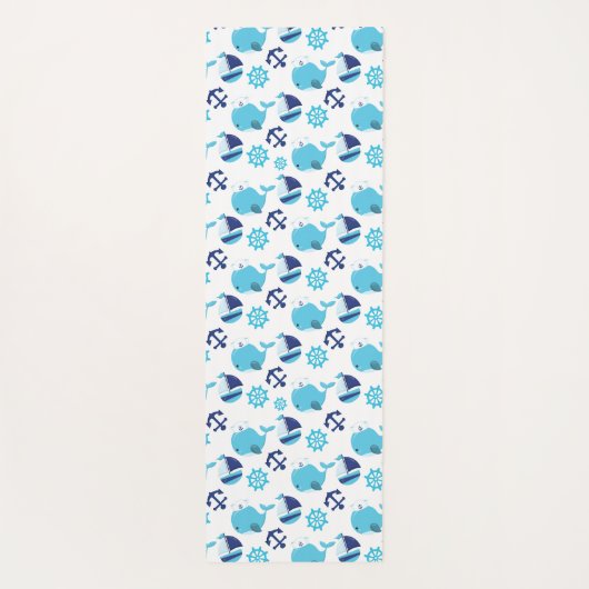 Walmuster, Niedliche Wale, Blauwale Yogamatte (Rückseite)