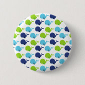 Walmuster, Niedliche Wale, Meerestiere Button (Vorderseite)