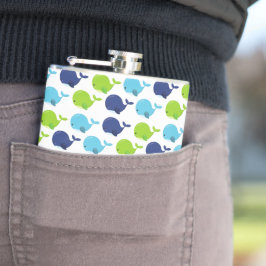 Walmuster, Niedliche Wale, Meerestiere Flachmann